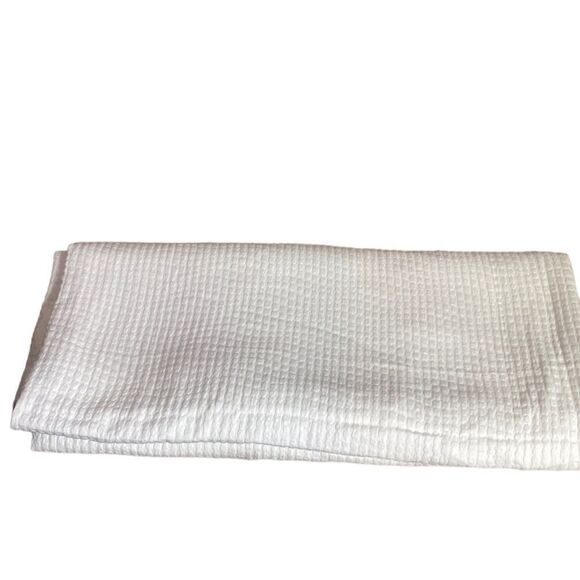 Docofil white textured blanket queen Euc cotton made in Portugal